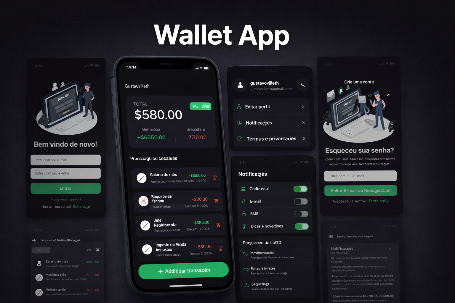Capa do projeto Wallet App